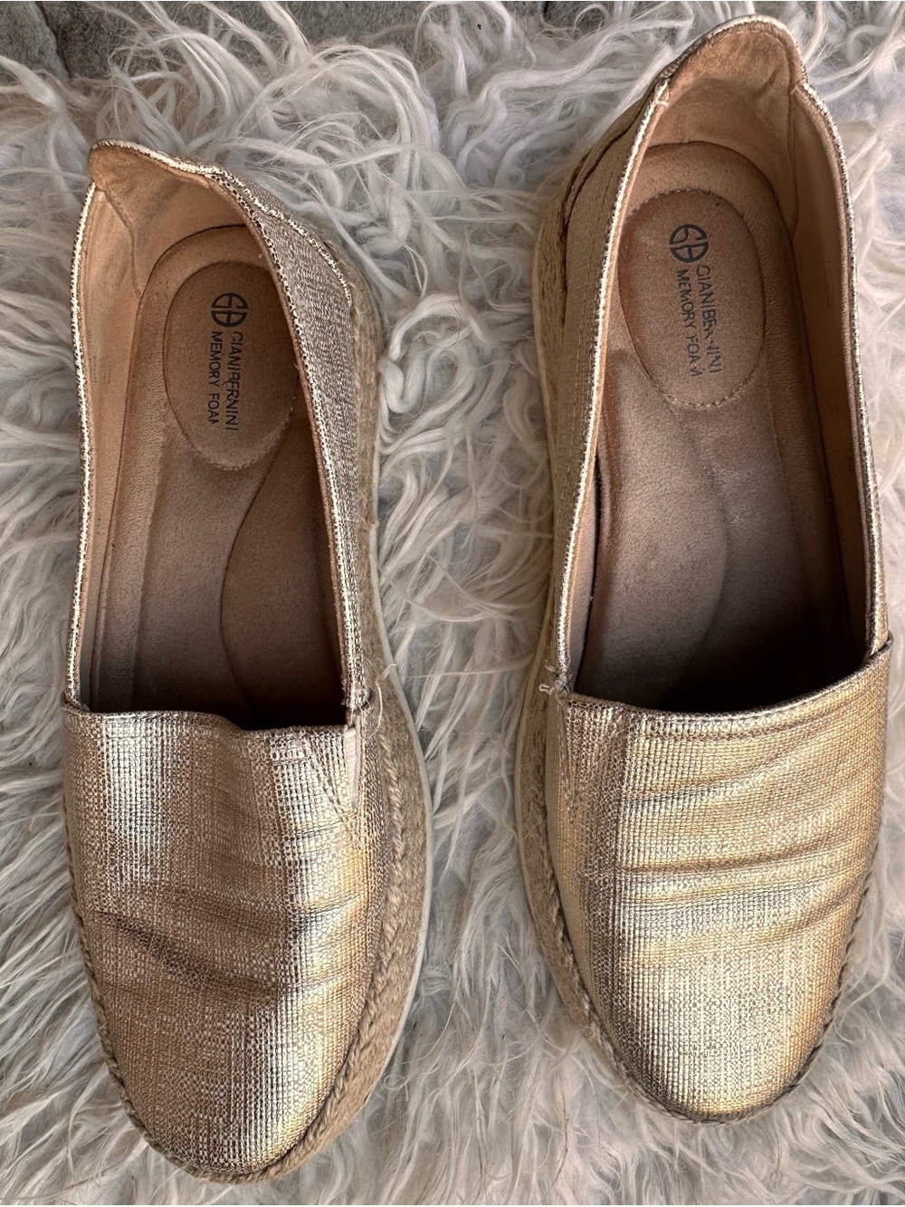 Giani Bernini Metallic Gold Espadrille Slip-Ons